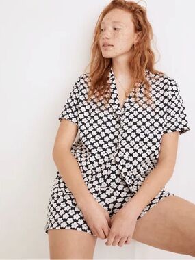 Madewell Navy and White Floral Button-Up SET - cute swim cover up too!